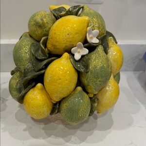 Mid century modern - Lemon and Lime Ceramic Centerpiece